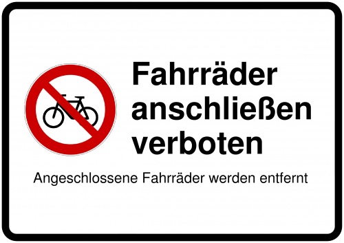 Fahrrad anschließen verboten