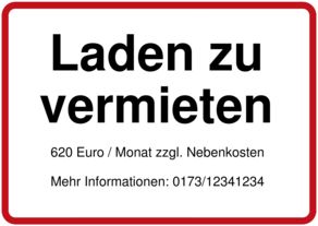 Laden zu vermieten