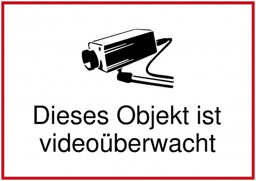 Kameraüberwachung - Schild downloaden und drucken